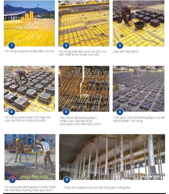 Các bước thi công sàn bê tông không dầm