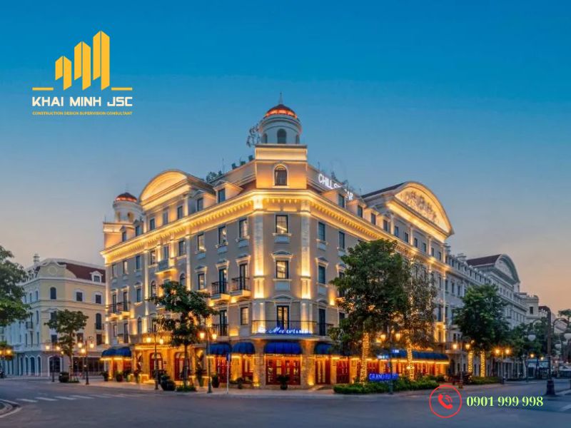 Thi công khách sạn tân cổ điển tạo nên không gian trang nhã và sang trọng