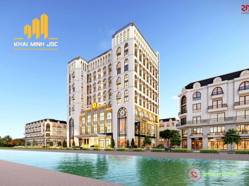 Thiết kế kiến trúc khách sạn tân cổ điển đẹp với phong cách phù hợp