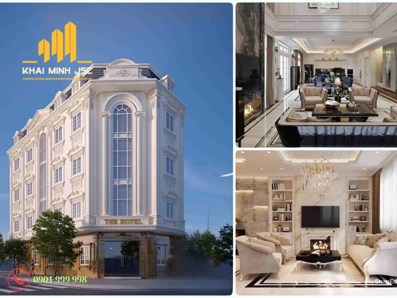 Mẫu thiết kế khách sạn tân cổ điển quy mô lớn