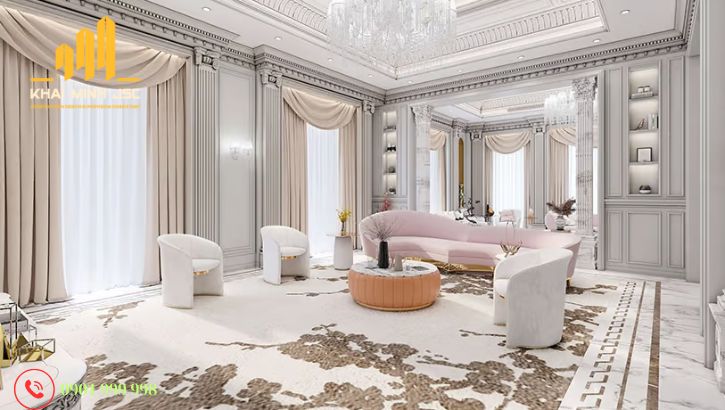 Phong cách nội thất Neoclassic cần có sự thống nhất giữa các màu sắc sử dụng