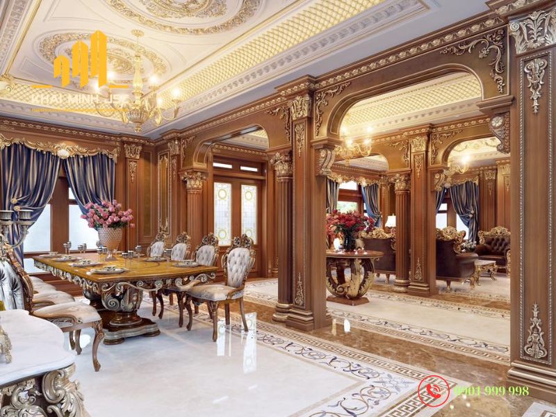 Kỹ thuật sơn, mạ vàng trong thi công Neoclassic