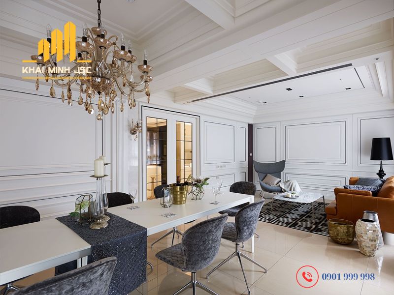 Thi công nội thất Neoclassic đảm bảo độ bền theo thời gian