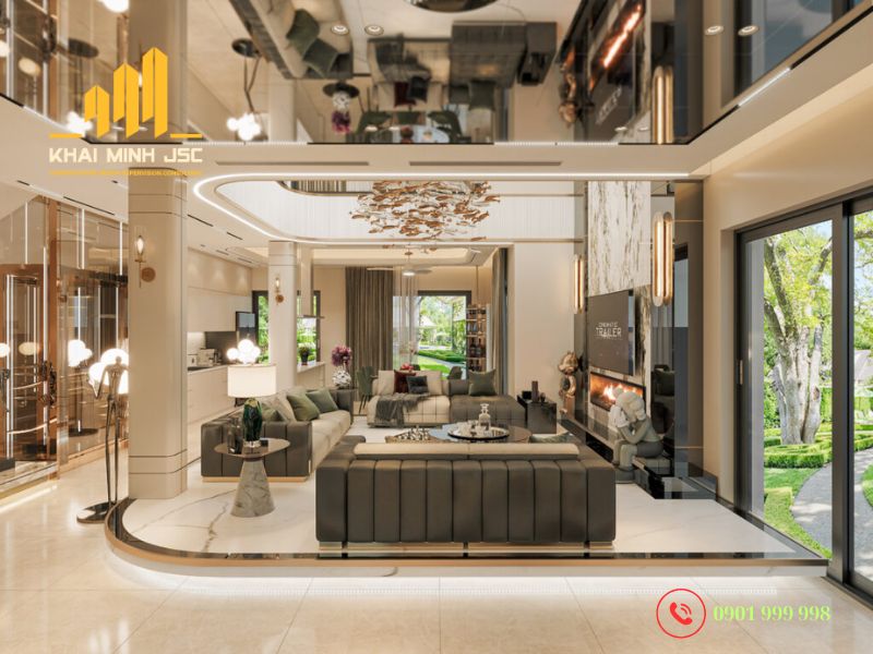 Mẫu thiết kế nội thất villa sân vườn bền với thời tiết