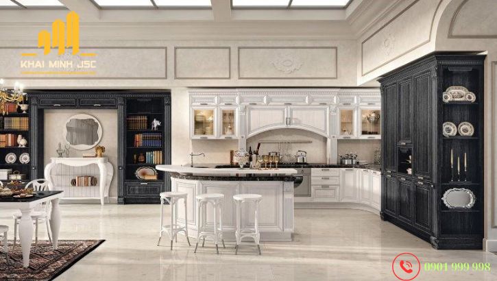 Thiết kế gian bếp biệt thự đáp ứng công năng sử dụng