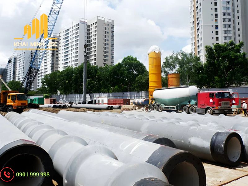 Cọc khoan nhồi có khả năng chịu tải trọng lớn, truyền lực trực tiếp xuống các tầng đất cứng