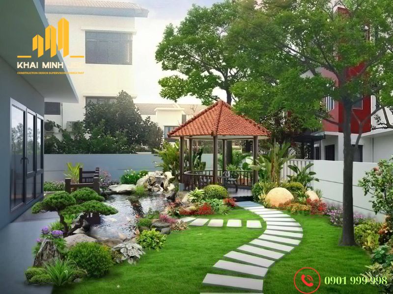 Xu hướng trang trí sân vườn biệt thự tối giản