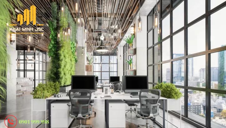 Thiết kế văn phòng thông minh với không gian xanh