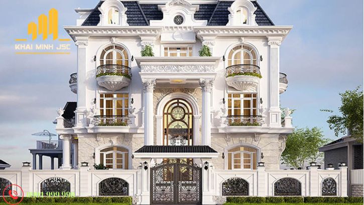 Phong cách biệt thự kiểu Pháp có chi phí thi công đắt đỏ
