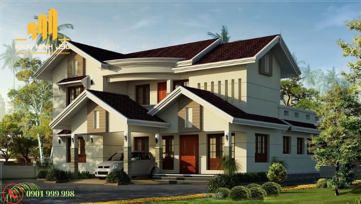 Mẫu biệt thự đơn giản với chi phí thi công hợp lý