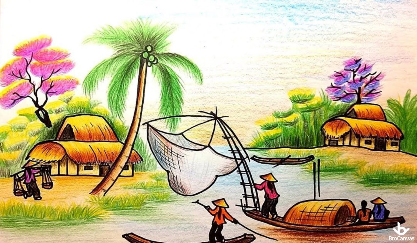 Vẽ tranh đề tài phong cảnh đẹp, ấn tượng nhất Vẽ tranh đề tài phong cảnh đẹp, ấn tượng nhất