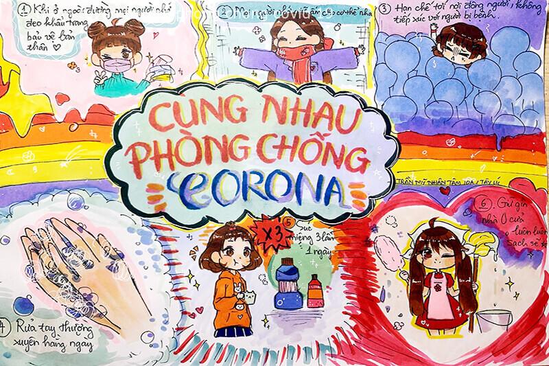 Thiếu Nhi Vẽ Tranh Tuyên Truyền Chống Covid-19 (CORONA) Thiếu Nhi Vẽ Tranh Tuyên Truyền Chống Covid-19 (CORONA)