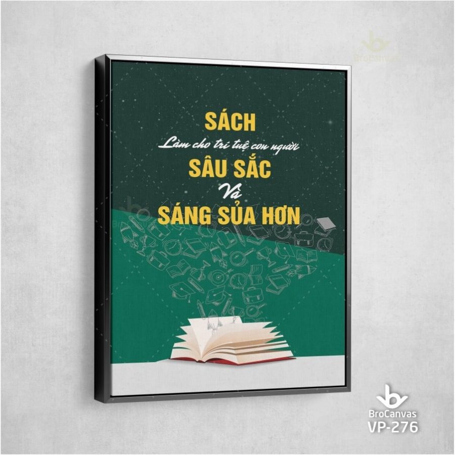 Tranh văn phòng sách giúp trí tuệ con người sâu sắc hơn