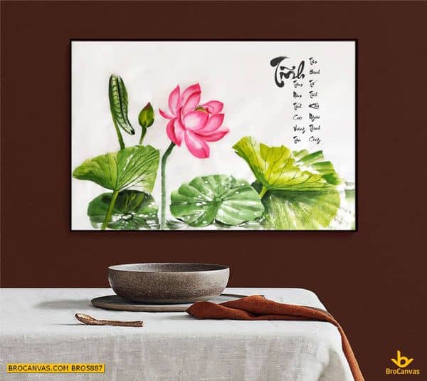 bro5887 tranh canvas thu pha p hoa sen chu ti nh
