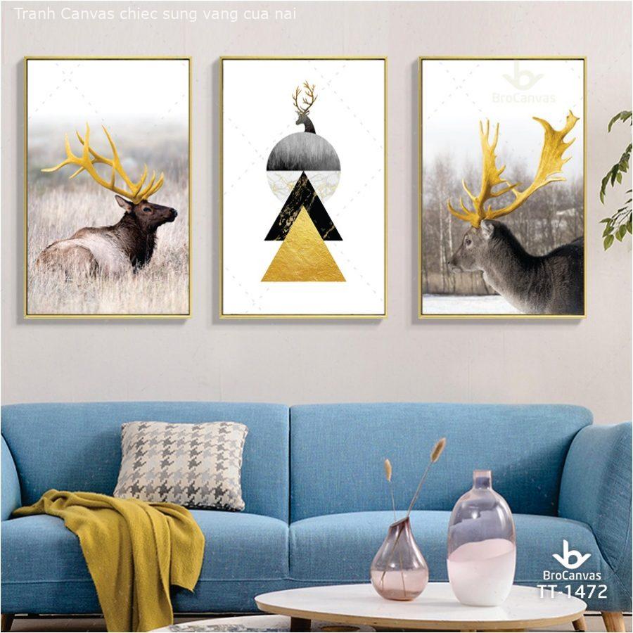 Tổng hợp tất tần tật các thông tin về tranh Canvas Hà Nội 43 Tranh Canvas Chiêc Sừng Vàng Của Nai TT-1472