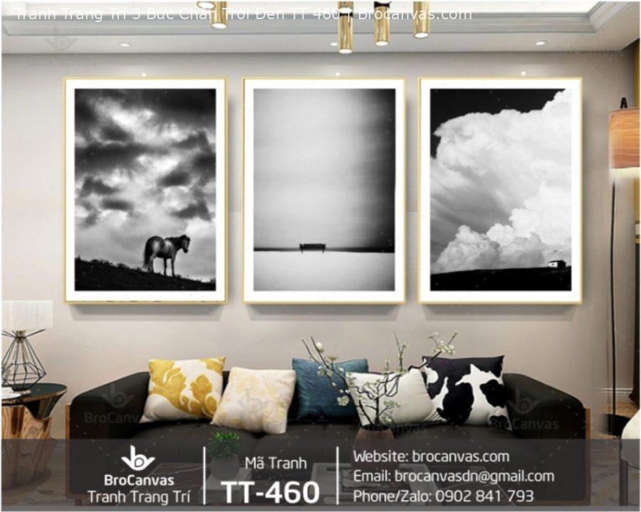 Trang hoàng không gian long lanh hơn cùng tranh canvas TPHCM 4 Tranh Trang Trí 3 Bức Chân Trời Đen TT 460 | Brocanvas.com