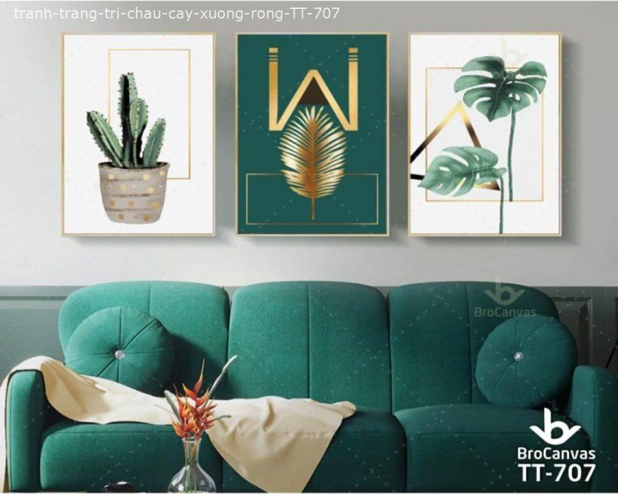 Tranh treo tường Đà Nẵng cho không gian phòng khách, căn hộ, khách sạn, homestay, spa mẫu 2020 15 Tranh Trang Trí Chậu Cây Xương Rồng TT 707 | Brocanvas.com