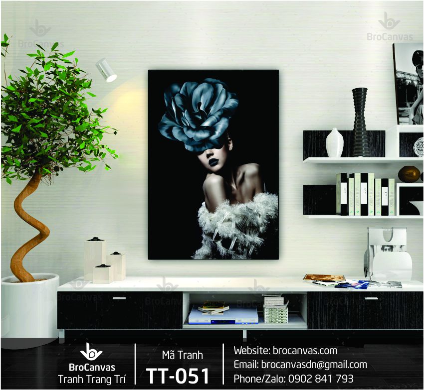 Tiết lộ cách chọn tranh treo spa tại Đà Nẵng chuẩn nhất 5 Tranh Trang Trí Cô Gái Hoa Hồng Xanh TT-051 | Brocanvas.com