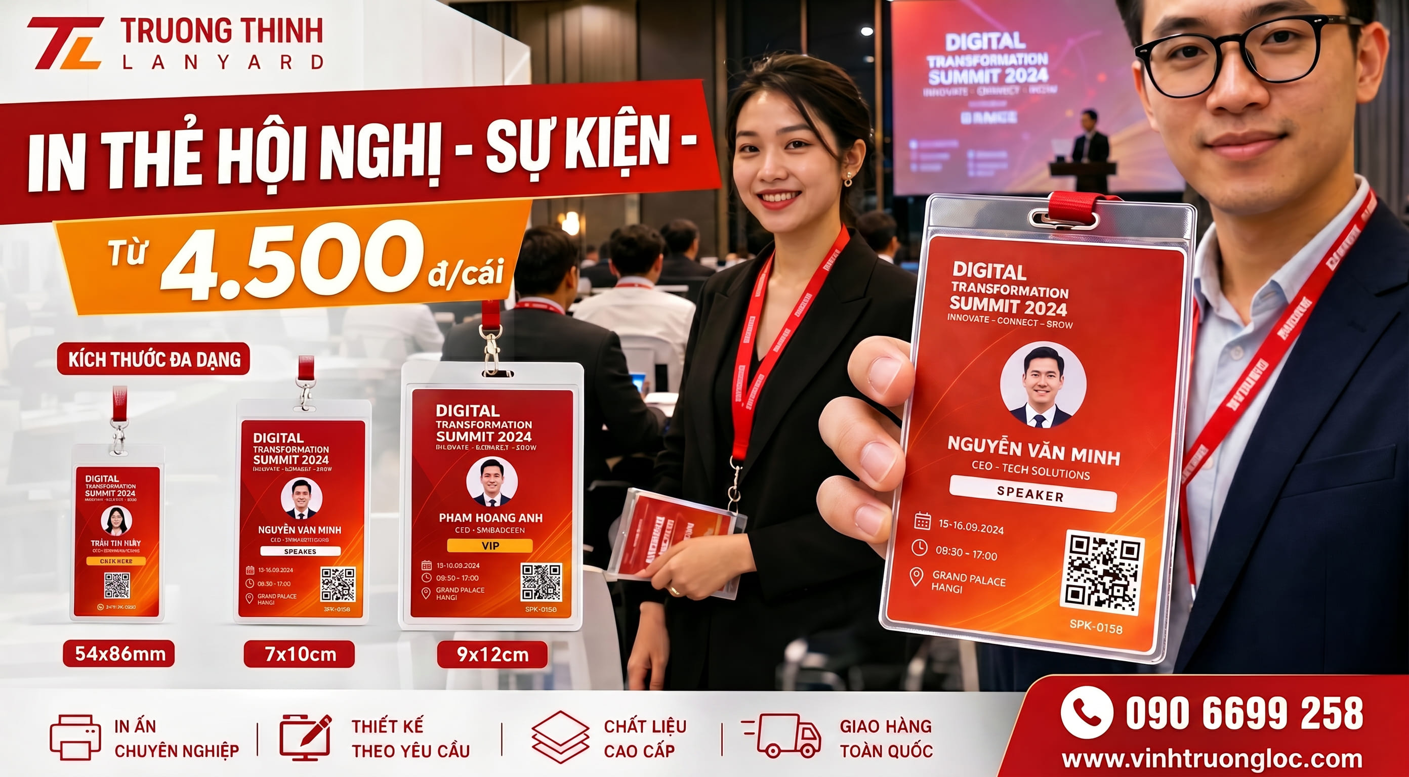 In thẻ hội nghị chuyên nghiệp – Trường Thịnh Lanyard In thẻ hội nghị sự kiện chuyên nghiệp tại HCM