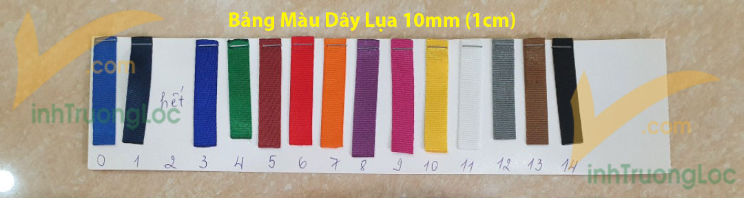 Bảng màu dây đeo thẻ lụa