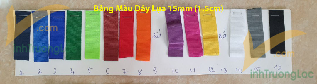 Bảng màu dây đeo thẻ lụa