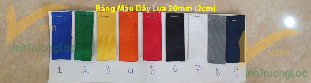 Bảng màu dây đeo thẻ lụa