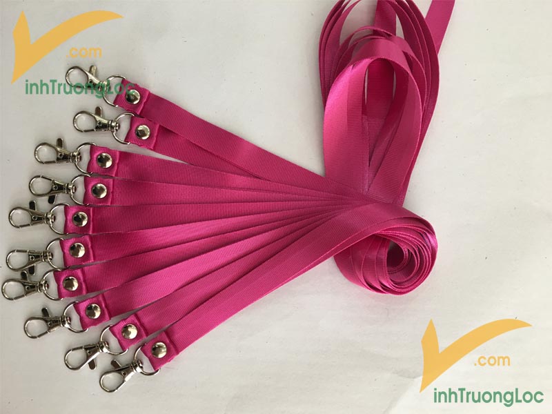 Dây đeo mẫu 15mm hồng không in có móc giọt nước
