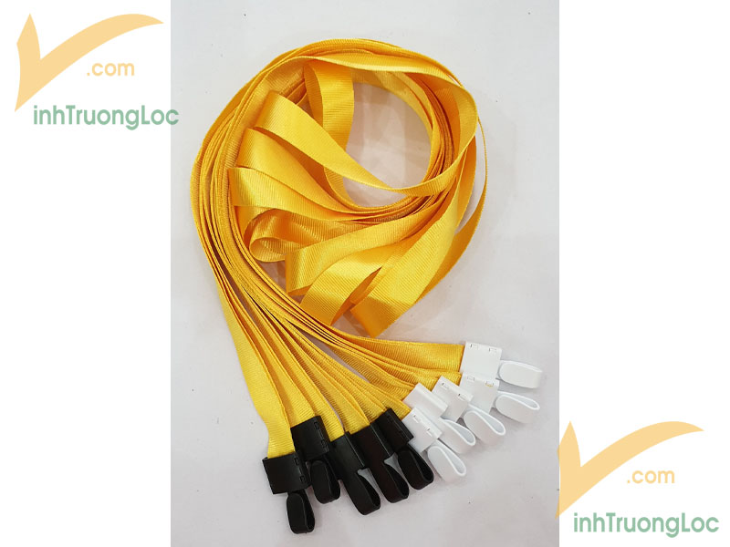 Mẫu dây đeo bản rộng màu vàng không in 20mm móc nhựa
