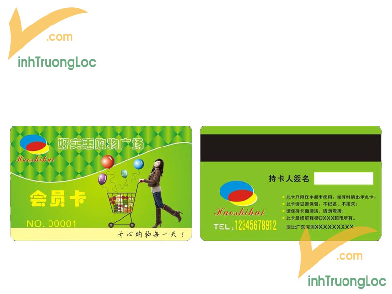 Mẫu membership card mua sắm tại trung tâm thương mại