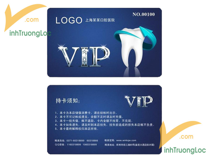 Mẫu thẻ cho khách VIP tại phòng khám nha khoa cao cấp