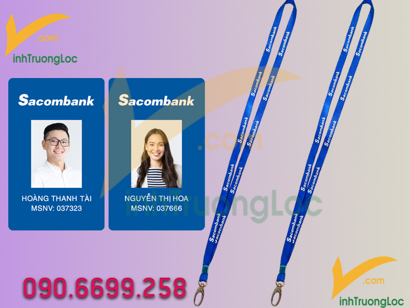 Mẫu thẻ nhân viên đứng Ngân hàng Sacombank