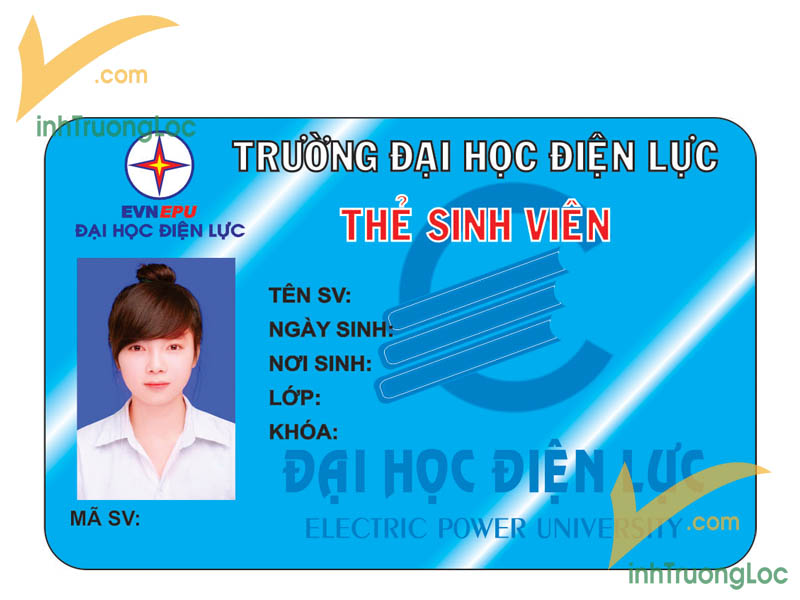 Thẻ sinh viên mẫu ngang trường Đại học Điện Lực