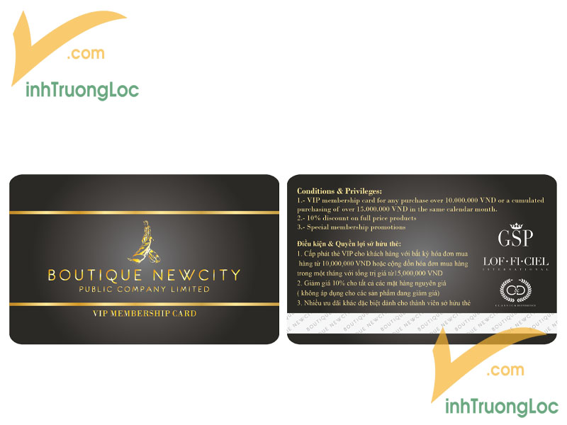 Mẫu thẻ thành viên dành cho khách hàng VIP