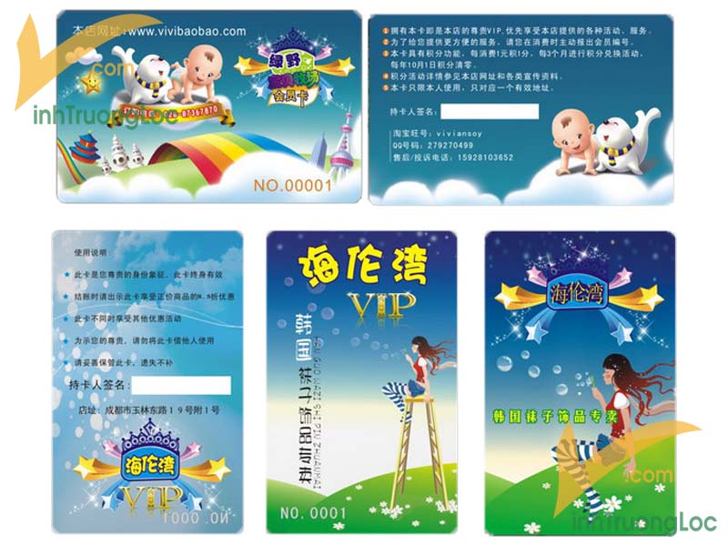 Mẫu thẻ membership khu vui chơi dành cho bé