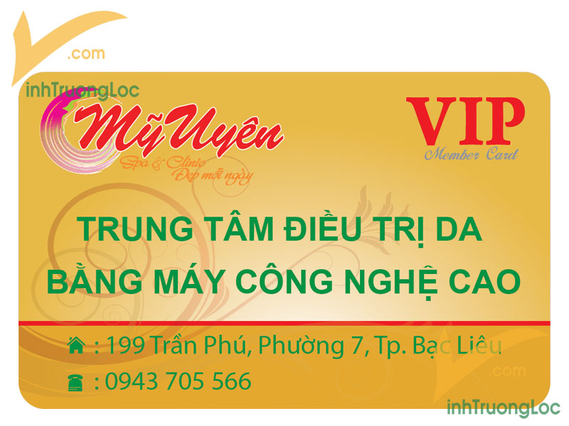 Mẫu thẻ VIP dành cho khách hàng trung tâm Mỹ Uyên