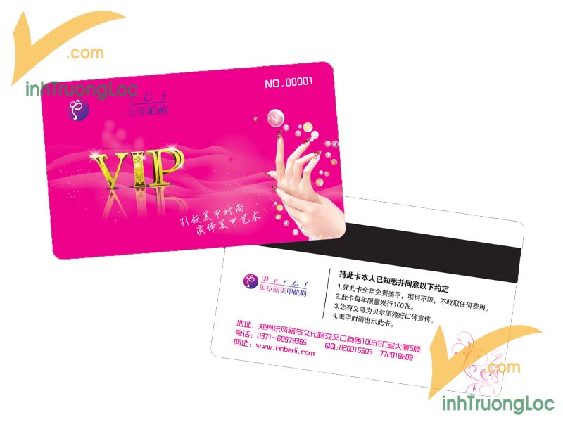 Mẫu thẻ VIP member dành cho tiệm nail cao cấp