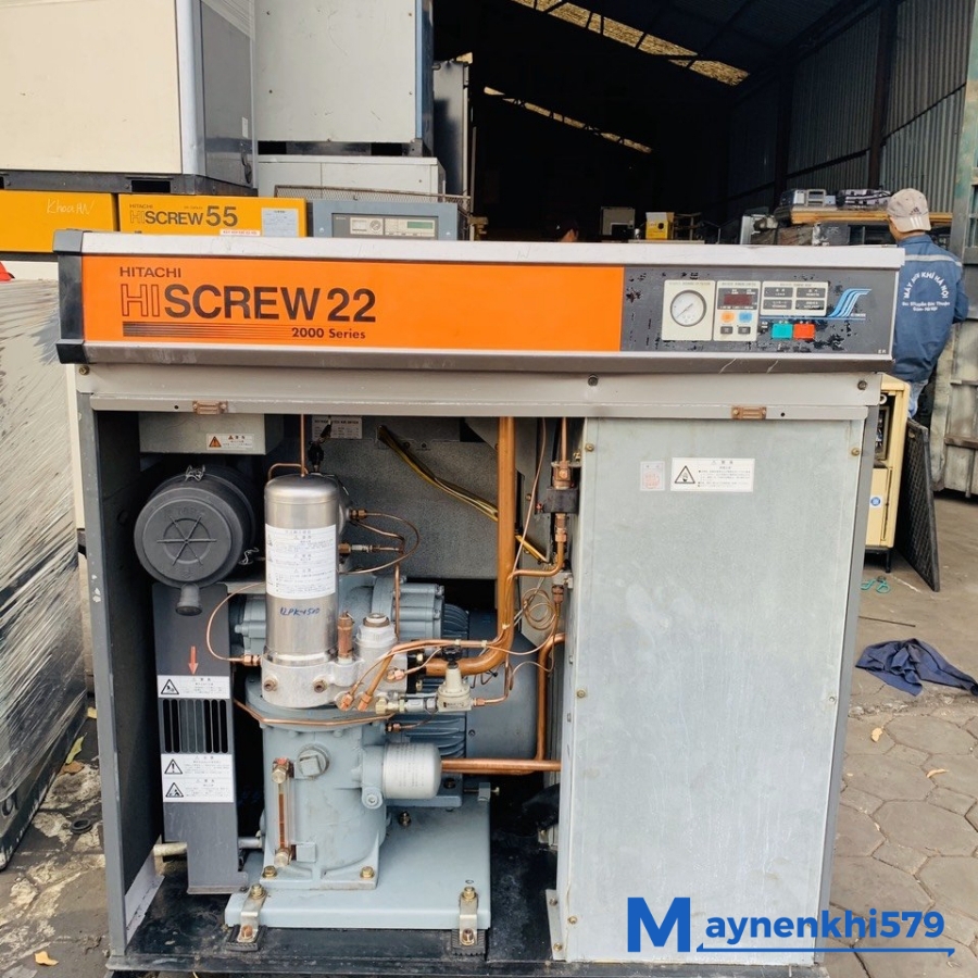 Máy nén khí trục vít Hitachi 22 kw cũ