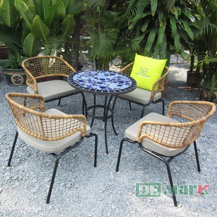 Bàn Ghế Giả Mây Cafe MT2A229