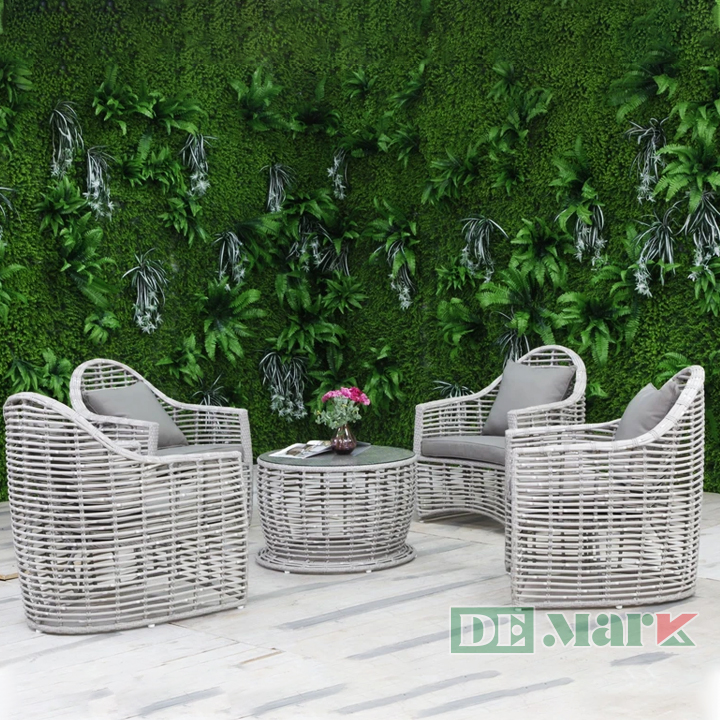 Bàn ghế giả mây ngoài trời