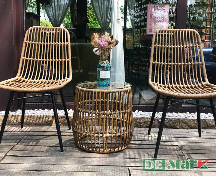 Bàn Ghế Sân Vườn Nhựa Giả Mây