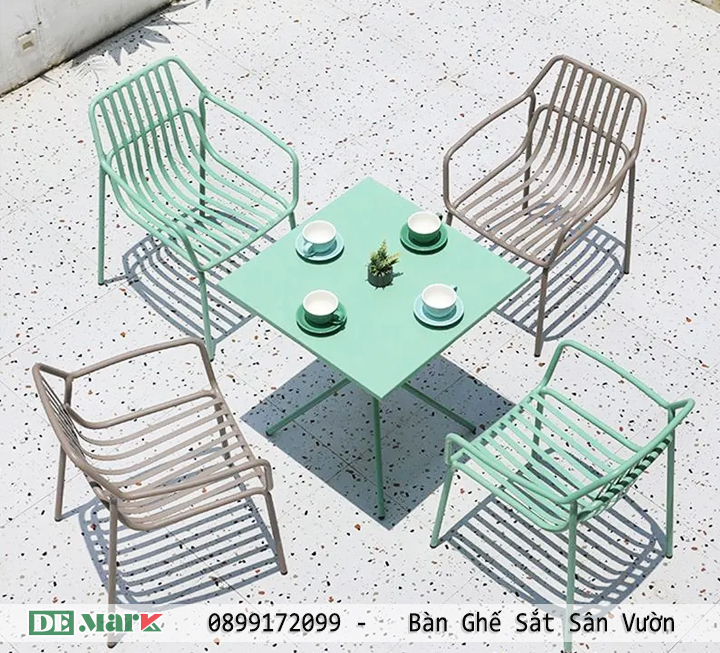 Bàn ghế sắt cafe sân vườn Nội Thất DeMark
