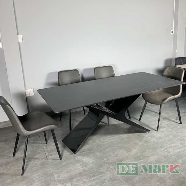 Bộ Bàn Ăn Mặt Đá DeMTWB1800*900 (đá đen)