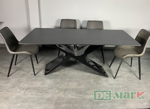 Bộ Bàn Ăn Mặt Đá DeMTWB1800*900 (đá đen)