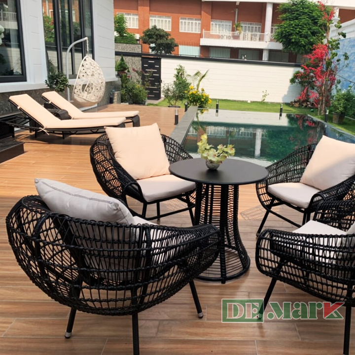 Bộ Bàn Ghế Giả Mây Đẹp MT2A223