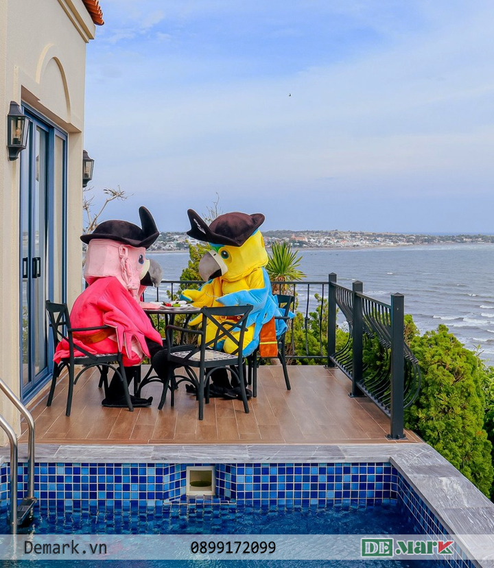 Bộ bàn ghế sắt ngoài trời MT3009 họa tiết ốp gốm cổ điển