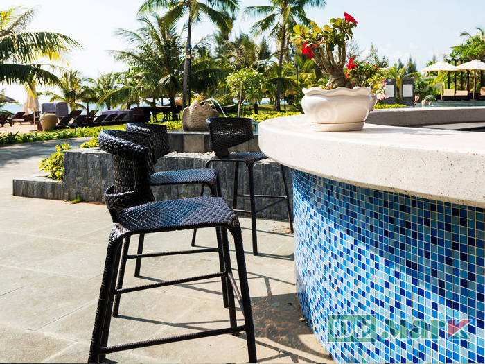 ghế quầy bar nhựa giả mây