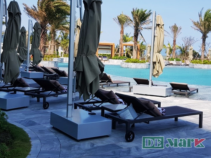 Ghế hồ bơi vải lưới textilene