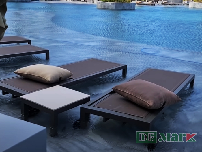 Ghế hồ bơi vải lưới textilene