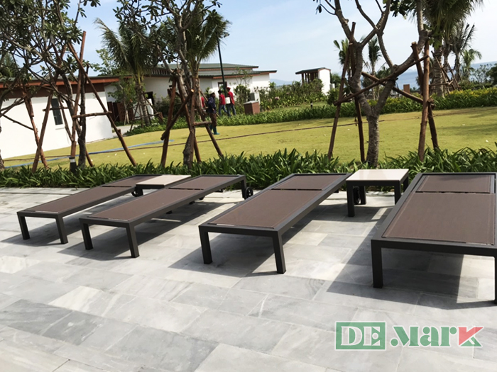 Ghế hồ bơi vải lưới textilene