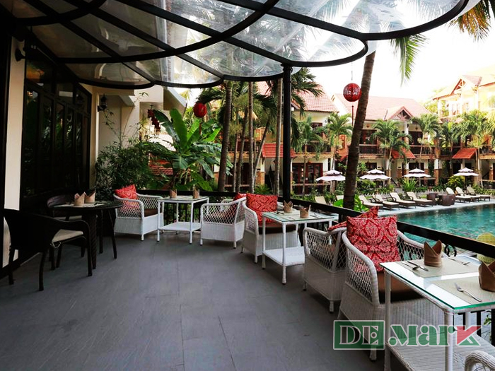 bộ bàn ghế giả mây ngoài trời